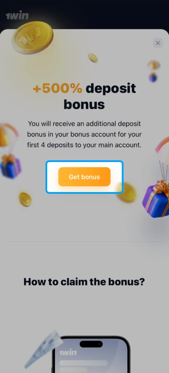 The bonus will be applied automatically in the 1win online casino as soon as you use it.